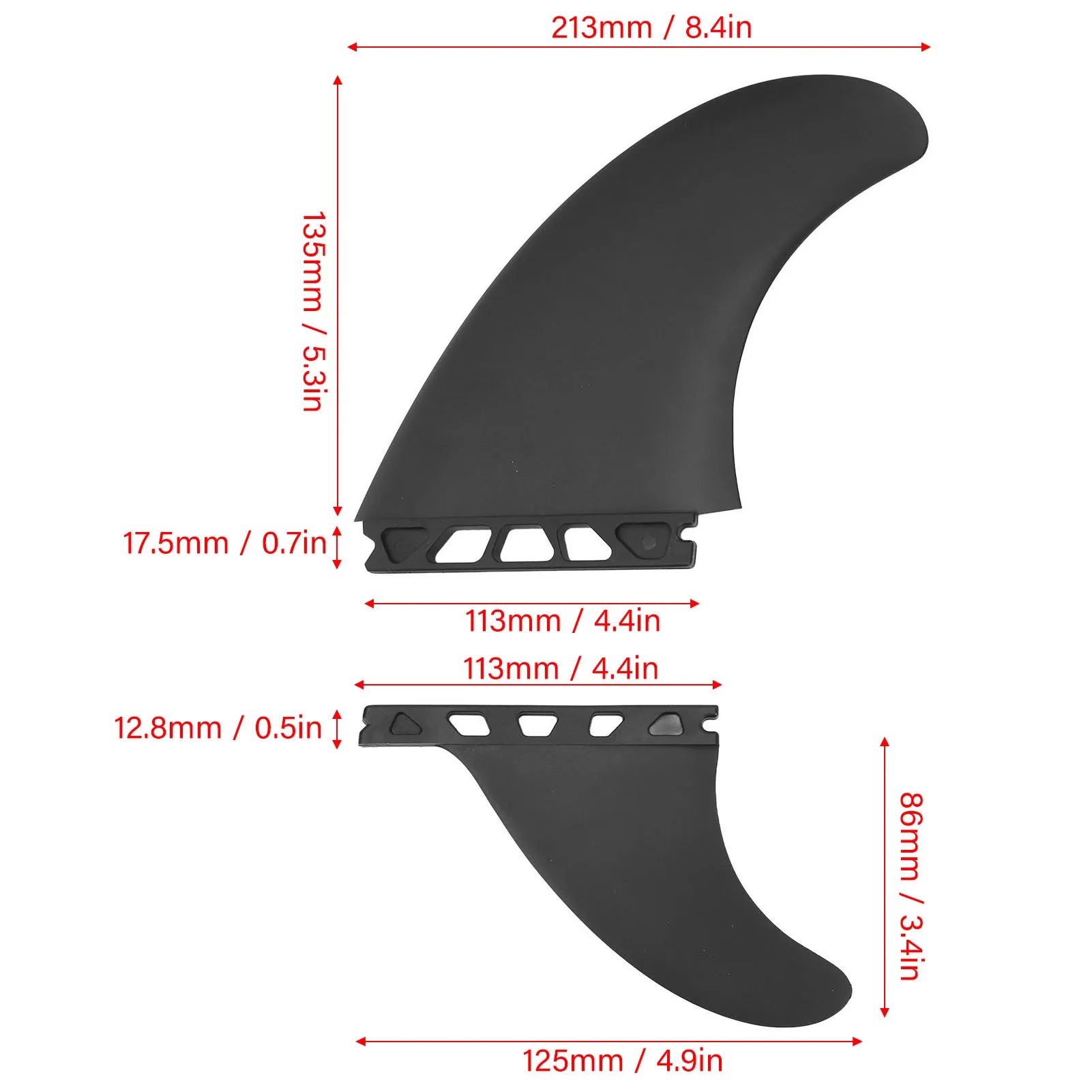 Surf Fin Set Flexible Lightweight PVC Fin &ndash; Durable PVC