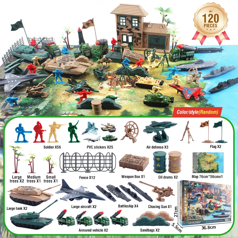 Military Action Figures Scene Map Kit &ndash; Educational Playset ME-120C