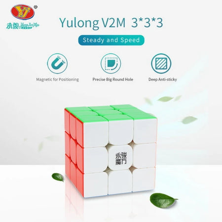 Yongjun YJ Yulong V2M 3x3 Magnetic Speed Cube - Educational Puzzle Toy