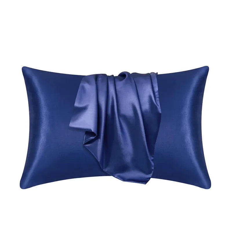 100% Silk Pillowcase by NoEnName_Null &ndash; Promotes Healthier Hair and Skin dark blue / 51cmx76cm