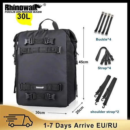 Rhinowalk Motorcycl Tail Bag Carrier Bags Rider Luggage 10L 20L 30L Multiple Purposes Moto Tail Pack Backpack Moto Saddle Bag by InterCyprus Trading Ltd