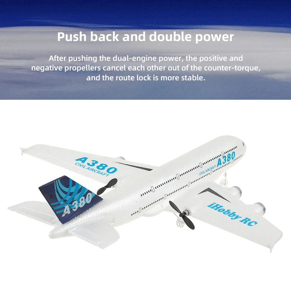 3Ch 2Ch A380 RC Plane Glider &ndash; Easy To Control Foam Aircraft