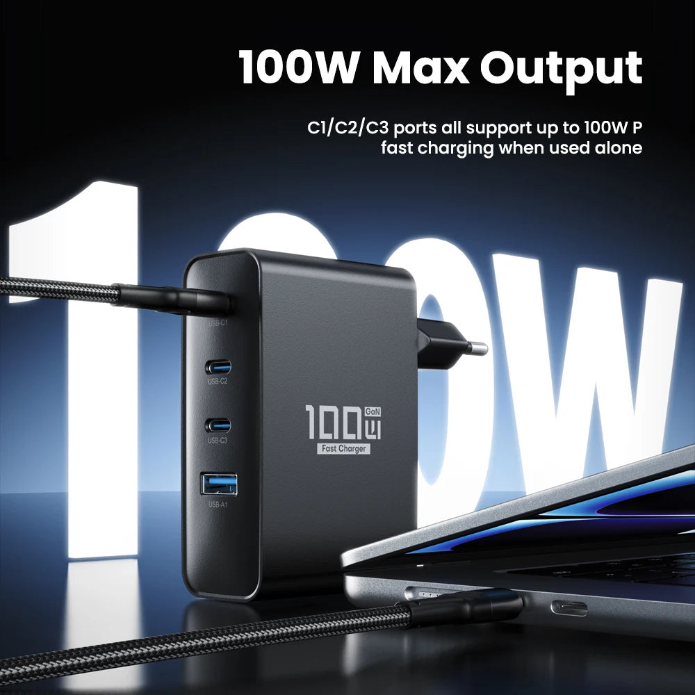 ASOMETECH 100W GaN USB C Charger &ndash; 4 in 1 Fast Charging
