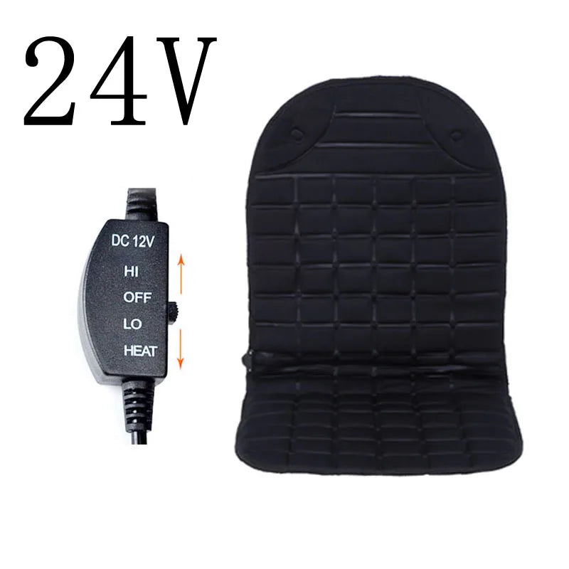 Heated Car Seat Cover - Universal Electric Cushion for Winter 24v Black 1pcs / CHINA