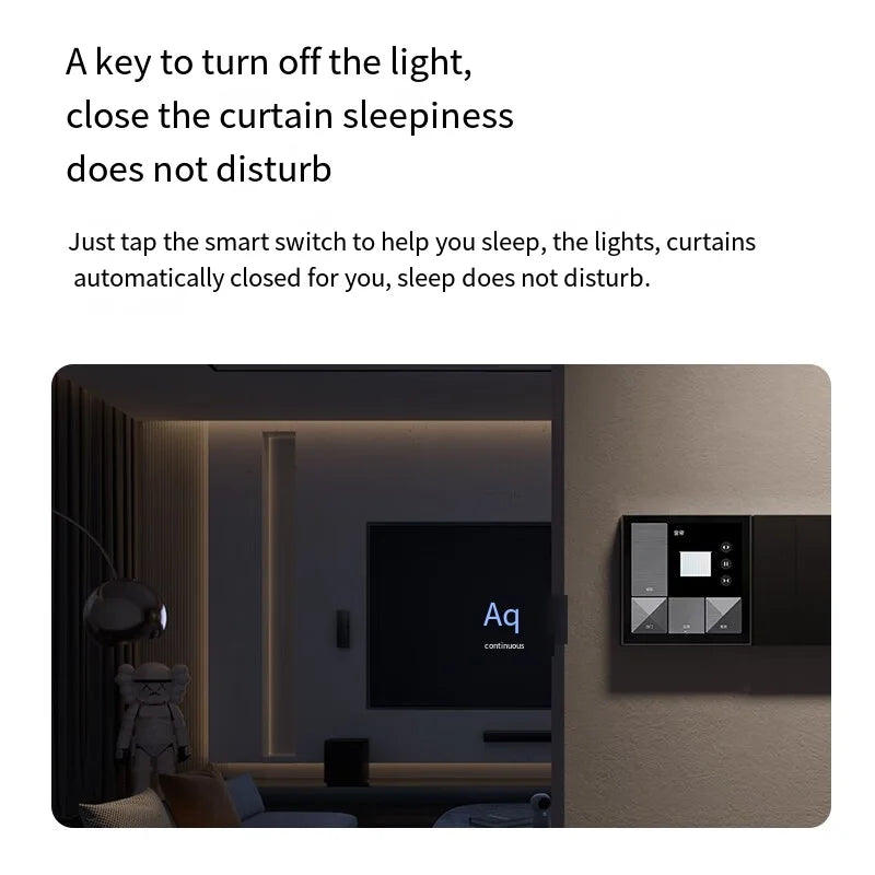 Interruptor Mágico Inteligente Aqara S1E Painel Touch WiFi com Display LED de 4 polegadas Suporte HomeKit