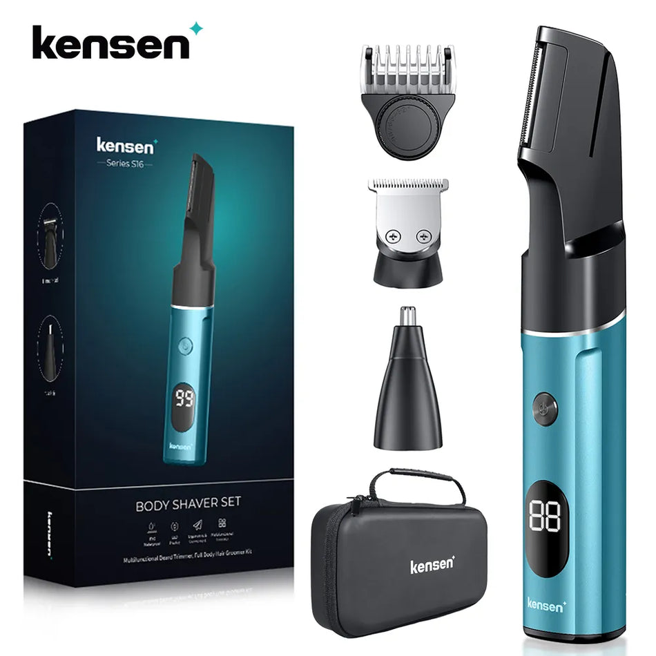 🟠 Kensen S16 Professional 3 σε 1 κιτ αποτρίχωσης σώματος για τους άνδρες κοπής μαλλιών Μηχανή ξυριστικής ξυριστικής μηχανής αδιάβροχο ηλεκτρικό κλιπ μαλλιών