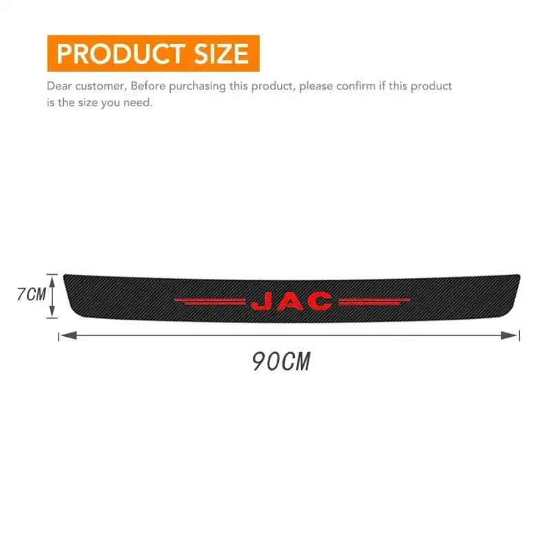 Carbon Fiber Car Door Sill Protector For JAC Refine J 1PC Black Red