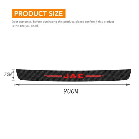 Carbon Fiber Car Door Sill Protector For JAC Refine J 1PC Black Red