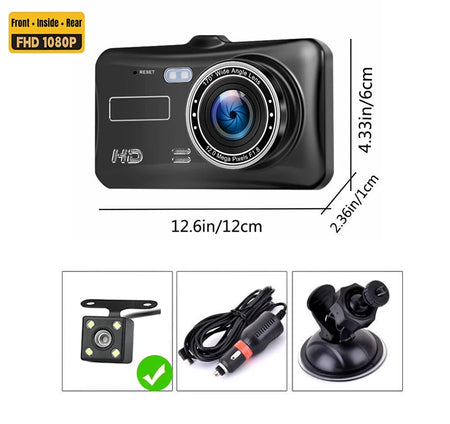 4" 1080P Dash Cam with Touch &amp; Parking Monitor X24-2 Camera / NONE