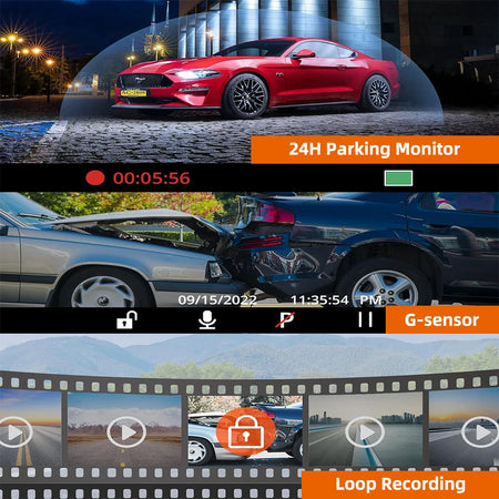 ACCEO 4K Dashcam - Front 4K Rear 2.5K Night Vision GPS