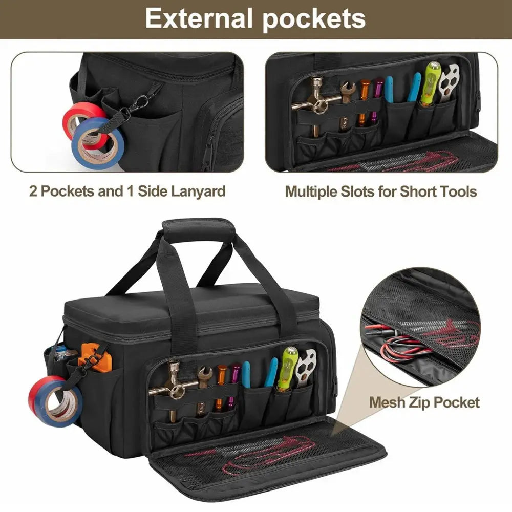14" Heavy Duty Tool Bag Multipurpose Work Organizer for Handyman,Carpenter,Durable Portable Tool Storage by InterCyprus Trading Ltd