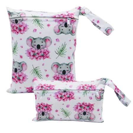 Cartoon Print Reusable Wet/Dry Nappy Bag Set Clear