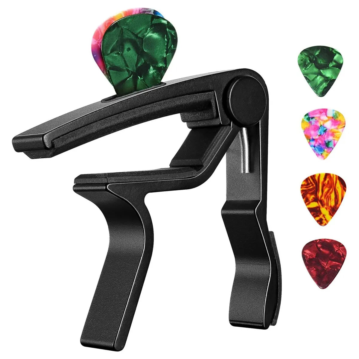 Guitar Capo Adjustment Clip &ndash; Universal Pick Holder Black