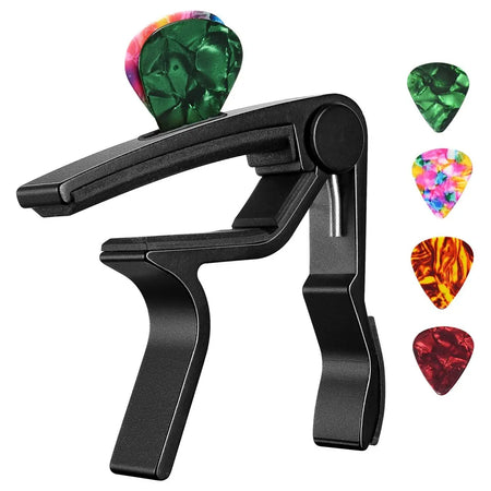 Guitar Capo Adjustment Clip &ndash; Universal Pick Holder Black
