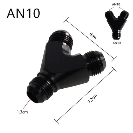 High Quality AN4 AN6 AN8 AN10 Y Adapter Block Male Thread Fuel Hose Fitting Adapters Tee Oil Pipe Joint Universal Aluminium by InterCyprus Trading Ltd