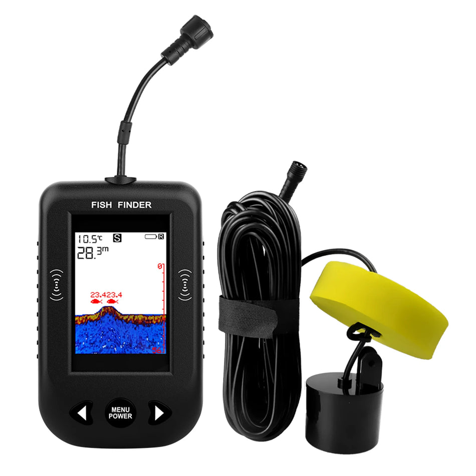Portable Sonar Fish Finder with LCD Display - Ideal for Kayak &amp; Night Fishing black