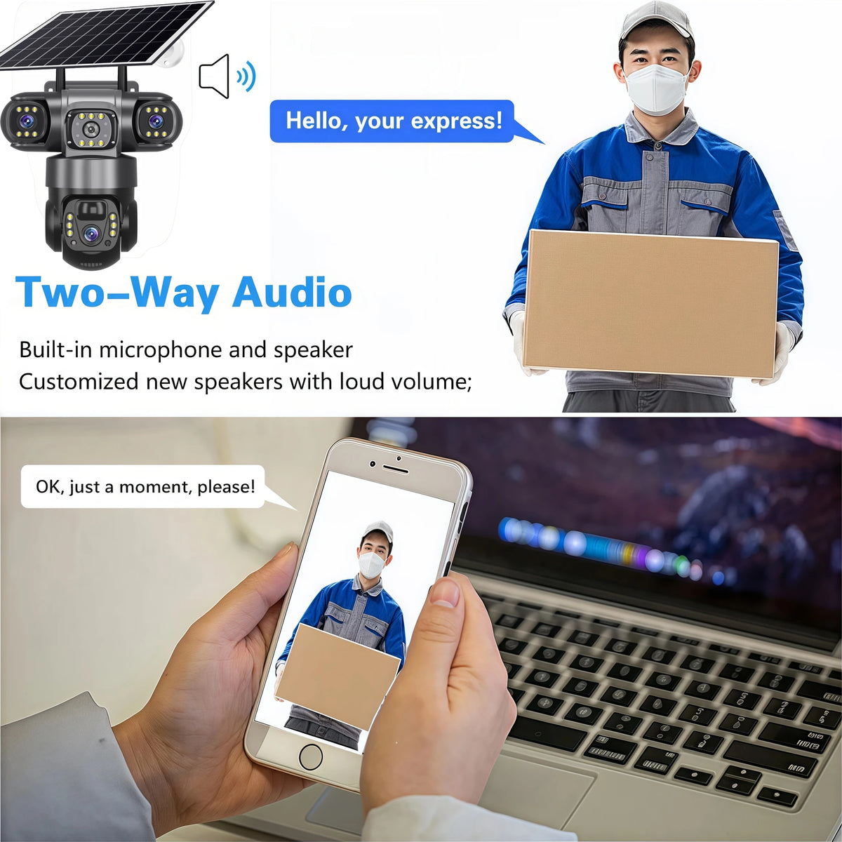 3 Lens 4G Solar Camera 15MP HD Security CCTV Waterproof Night Vision Two-Way Audio Camera Mobile Tracking 4G IP Cameras V380 Pro