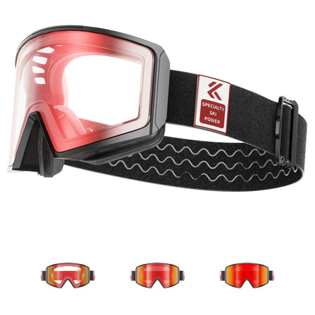Kapvoe Photochromic Ski Goggles &ndash; Magnetic Anti-Fog Lenses