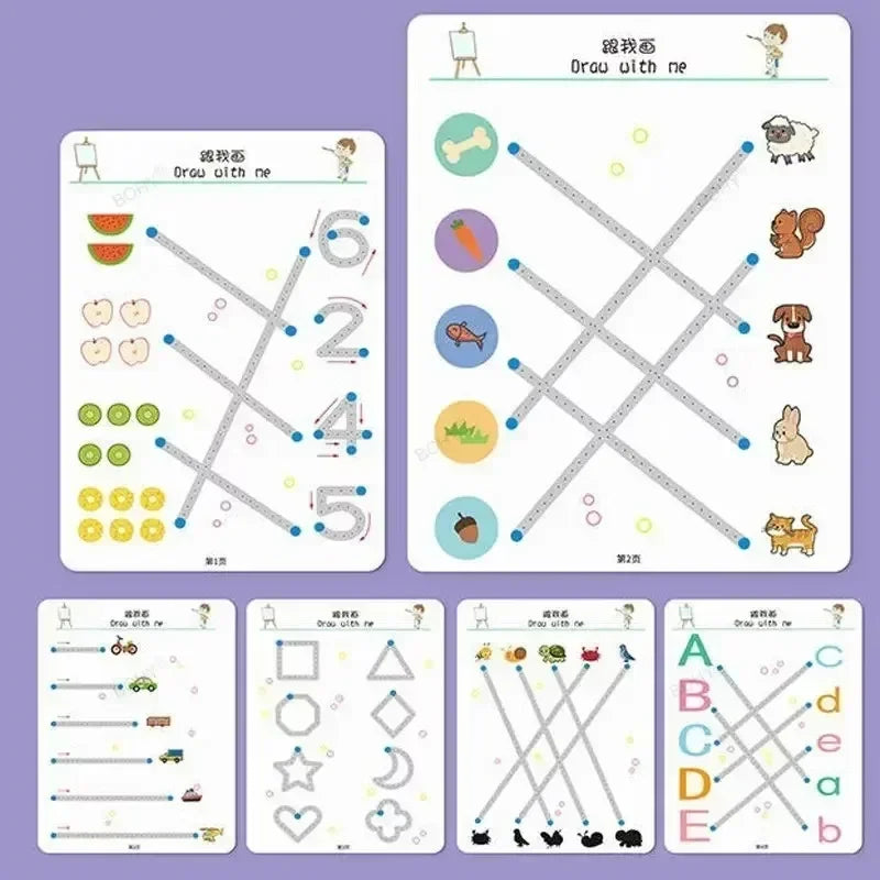 Montessori Reusable Magical Tracing Workbook for Kids - Educational Drawing &amp; Writing Practice Book