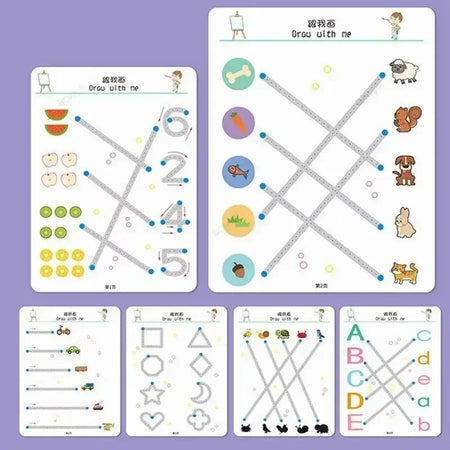 Montessori Reusable Magical Tracing Workbook for Kids - Educational Drawing &amp; Writing Practice Book