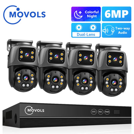 Movols 6MP XMEYE POE Surveillance System &ndash; Dual Lens PTZ