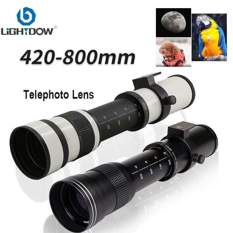 Lightdow Telephoto Lens 420-800mm f 8.3 &ndash; Super Telephoto Zoom for DSLR Cameras