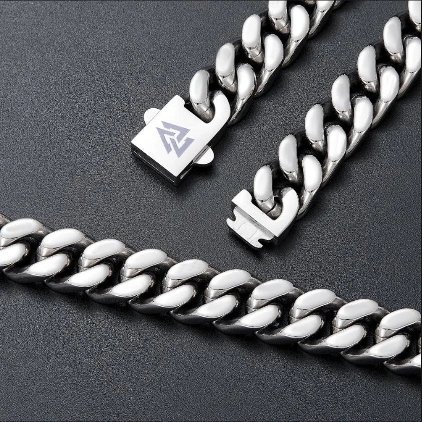 Viking Cast Cuban Chain Men's Bracelet in Stainless Steel
