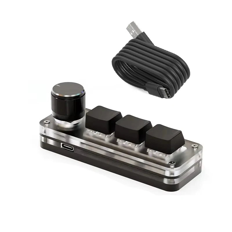 Macropad Macro Keyboard RGB Mini Knob &ndash; Hot Swap RGB 3 Key Knob 1 / Red Switch / CHINA