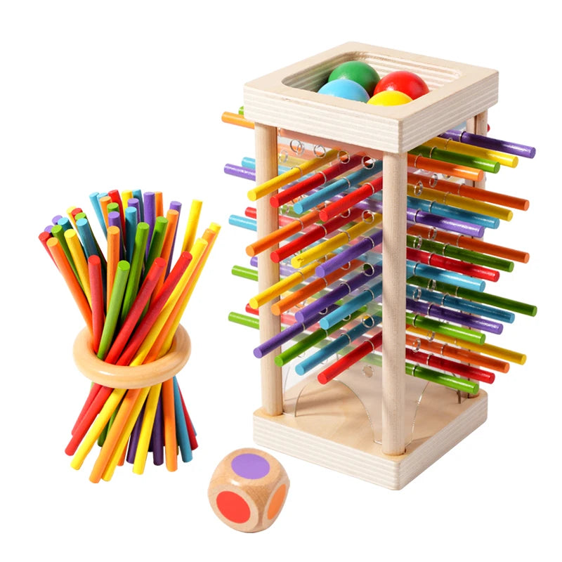 Montessori Wooden Sensory Toy for Kids - Color Learning &amp; Counting Game, Fine Motor Skill Development tower of Pisa