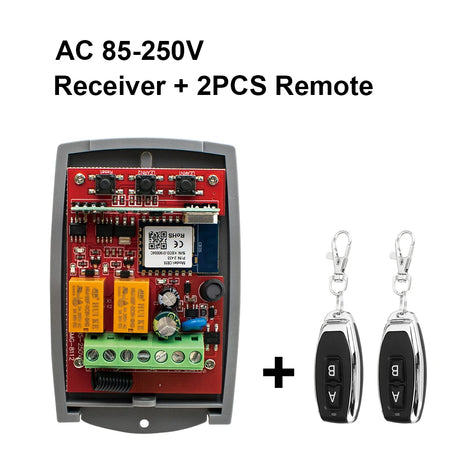 Tuya Universal Smart Wifi Garage Door Controller - 2CH 433MHz Remote Control 85-250VReceiver 2XRF