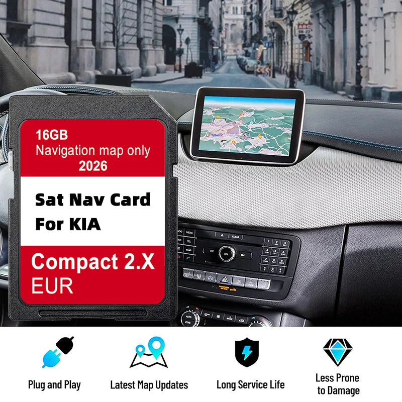 Actualización de mapas GPS Tarjeta SD de 16GB para KIA Venga Ceed Rio Picanto Optima Sorento