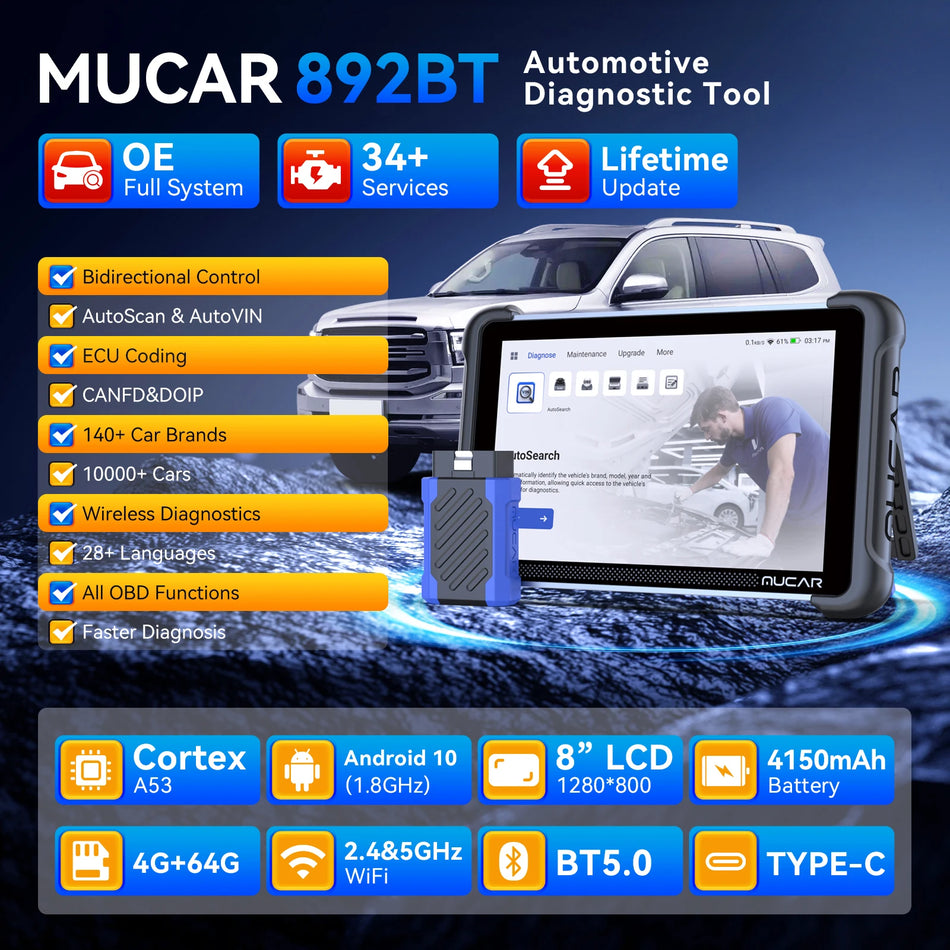 MUCAR 892BT &ndash; Bi-Directional ECU Coding And Diagnostics