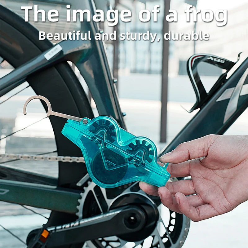 Очиститель велосипедной цепи в стиле лягушки, инструмент без использования рук, ABS, синий
