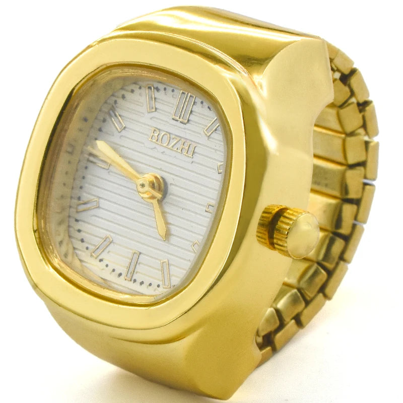 Ring Quartz Watch &ndash; Elegant Design for Couples golden-white