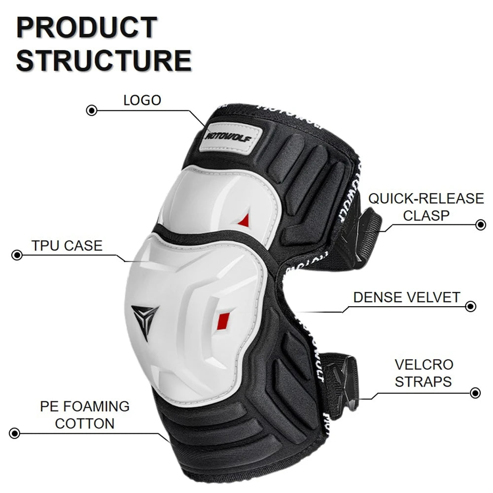 CSHWISDOW Shockproof Adjustable Knee Pads for Motorcycle Racing