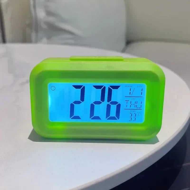 Multi-Function LED Digital Alarm Clock with Temperature and Date Display Green
