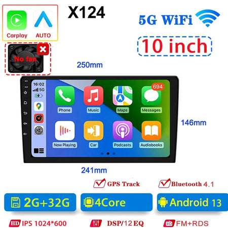 Android13 7 9 10 Inch Car Radio GPS &ndash; Wireless CarPlay and Android Auto Connectivity 10nch 2-32GB