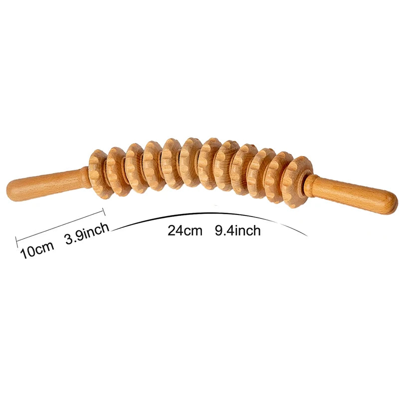 Wooden Roller Massager AL-MG-01 &ndash; 12 Wheel Relief Tool