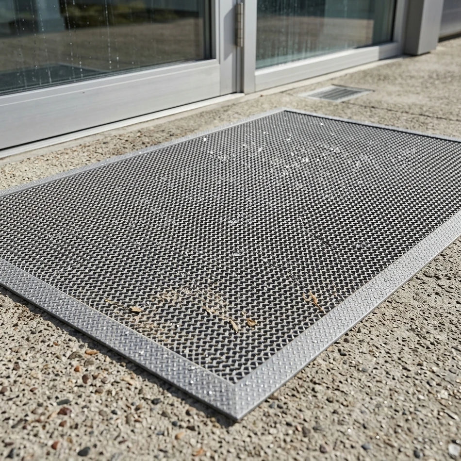 Tapete de Porta em PVC de Alta Resistência com Superfície Antiderrapante, Impermeável e de Fácil Limpeza