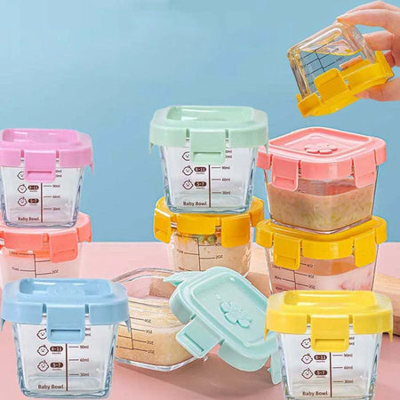 140ml Microwave Safe Glass Baby Food Storage Jar | No Chemicals | Solid Pattern