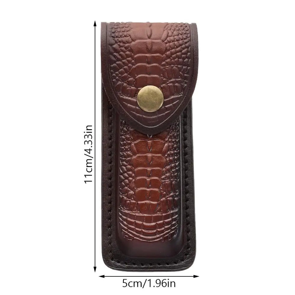 Cowhide Leather Knife Sheath for Folding Knives, Outdoor Tool Holster