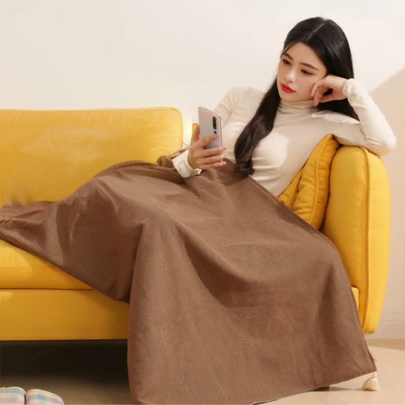 USB Electric Heated Blanket &ndash; Three Heating Levels Included Coffee