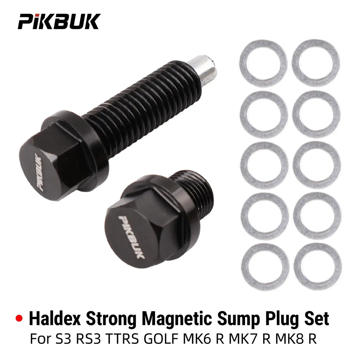PIKBUK Aluminium Magnetic Oil Sump Pan Drain Plug For Vw Audi Ea888 3 Gen 1.8t 2.0t, 06L103801H by InterCyprus Trading Ltd