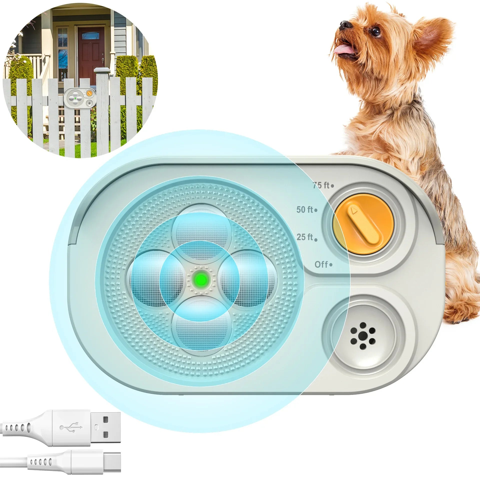 Ultrasonic Bark Control Device for Dogs &ndash; Three Modes White