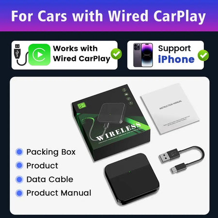 Mini 3.0 Wireless CarPlay Box OTA Upgrade Plug And Play MINI3 Black