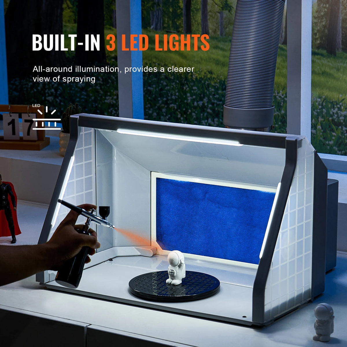 SucceBuy Airbrush Spray Booth HS E550BLK &ndash; LED Lights