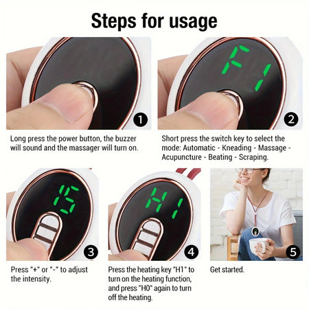 Intelligent Micro Current Neck Massager with Hot Compress and Pain Relief Features