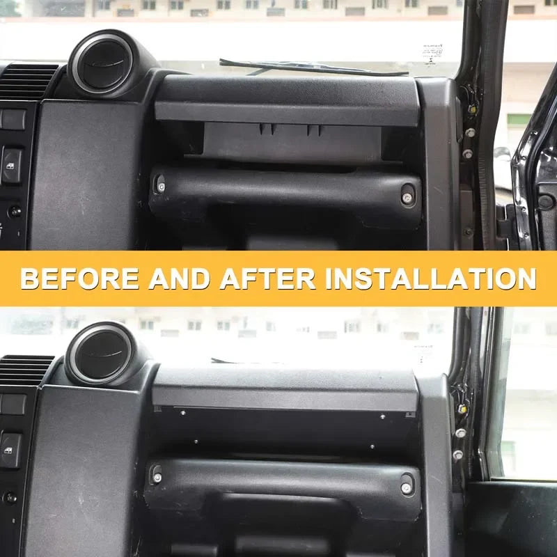 Кутия за съхранение с капак за таблото от черна въглеродна стомана за Defender