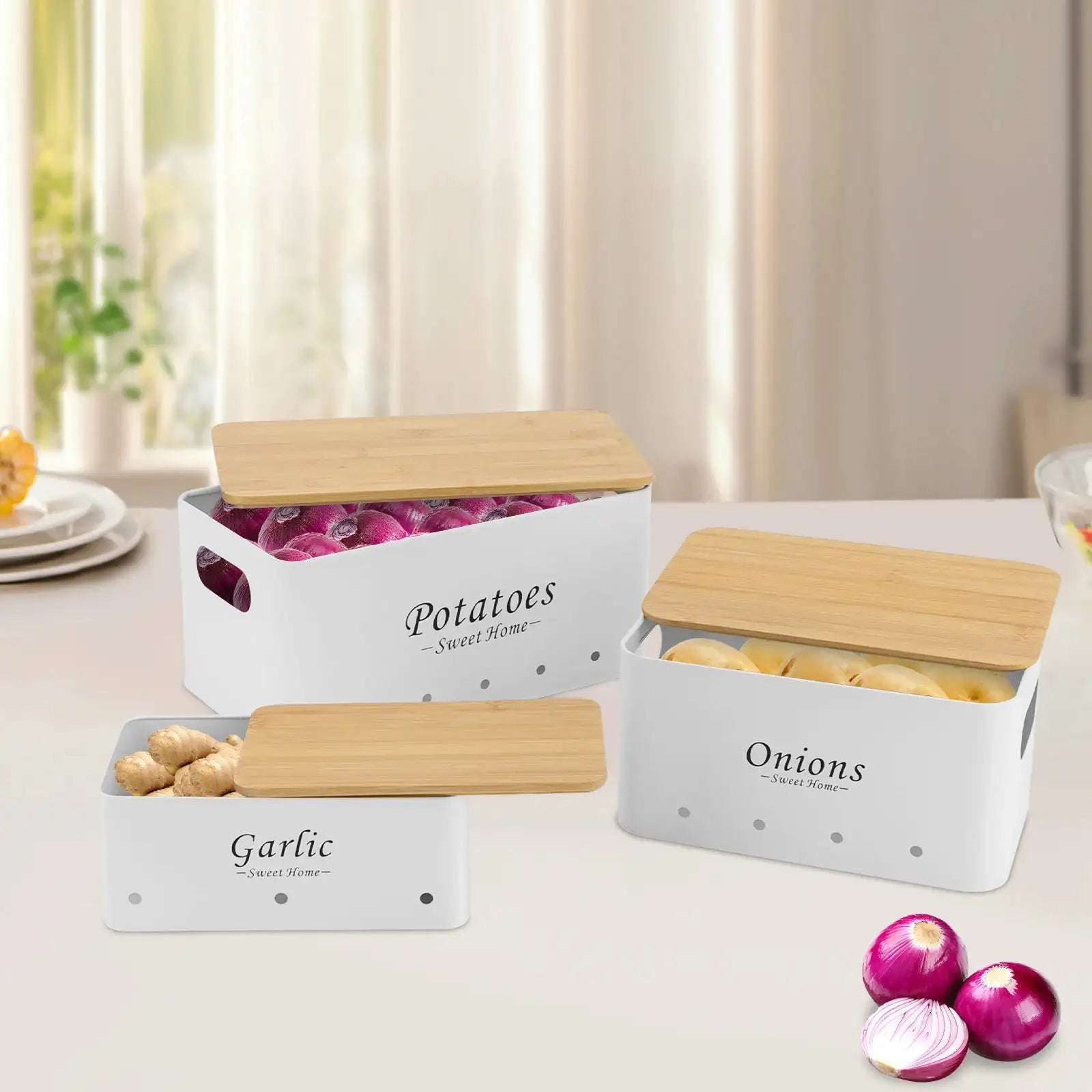 3Pcs Storage Container Sets With Bamboo Lids &ndash; Ventilated