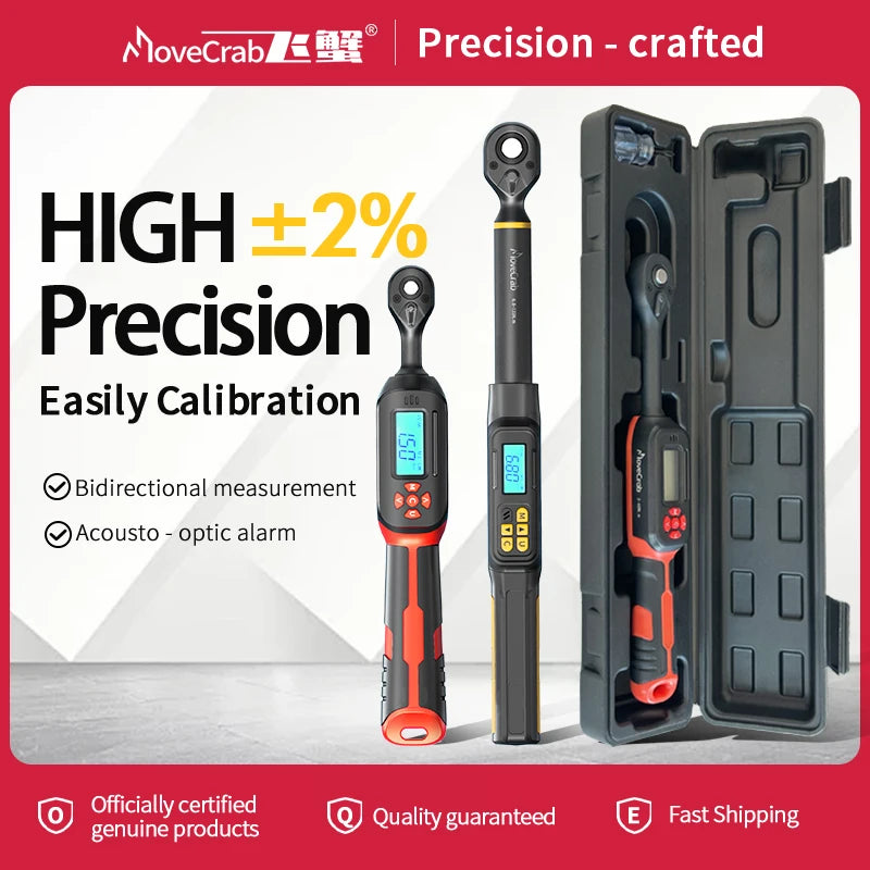 MOVECRAB Digital Torque Wrench 1.5-340N.m &ndash; High Precision with Buzzer and LED Notification